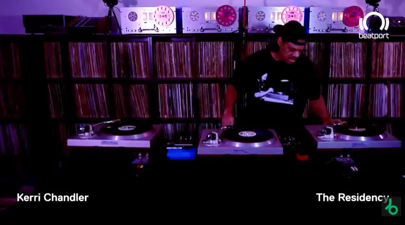 Kerri Chandler playing vinyl in his basement for Beatport's Residency